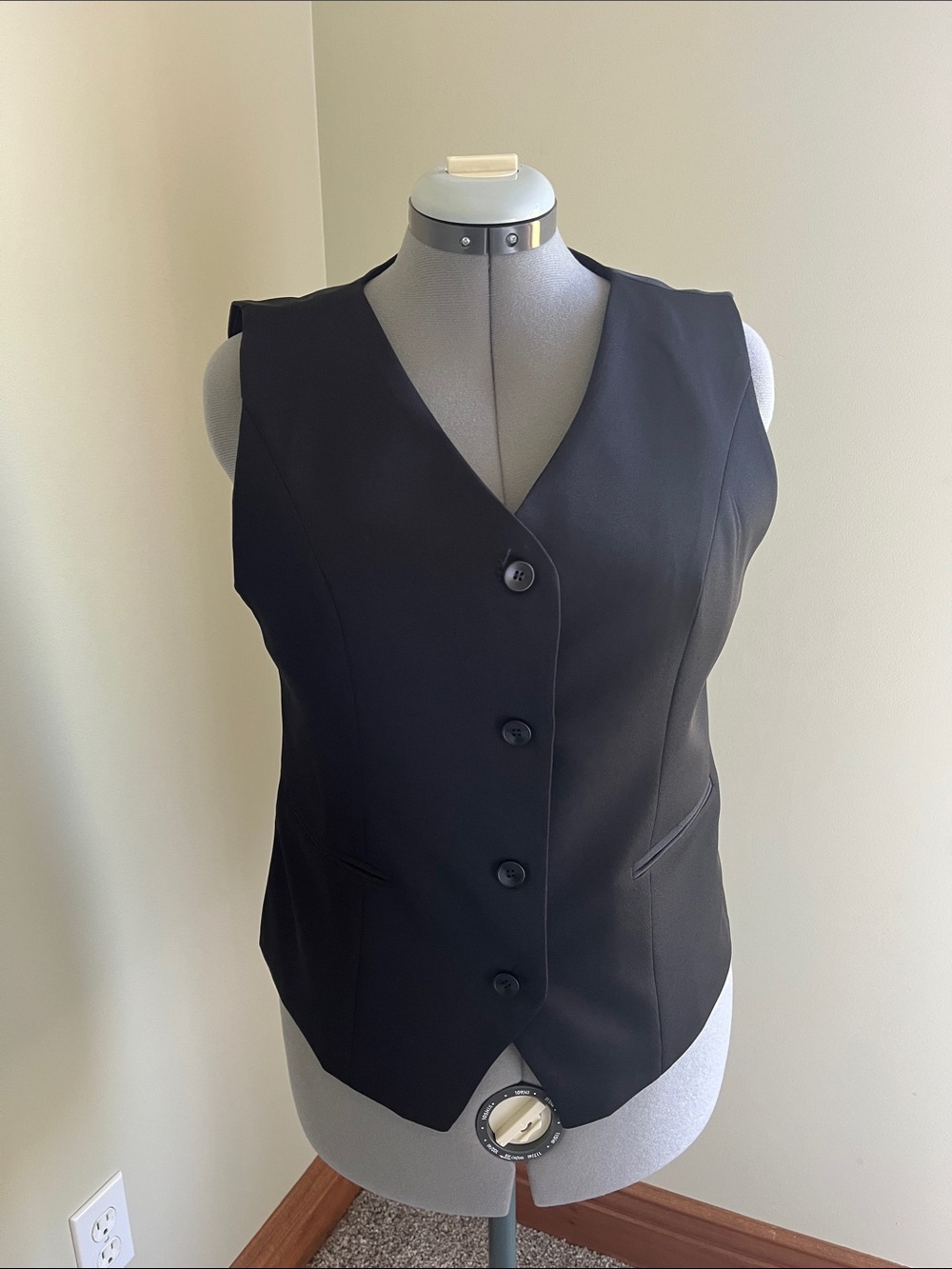 Classic Black Button-Up Women's Vest